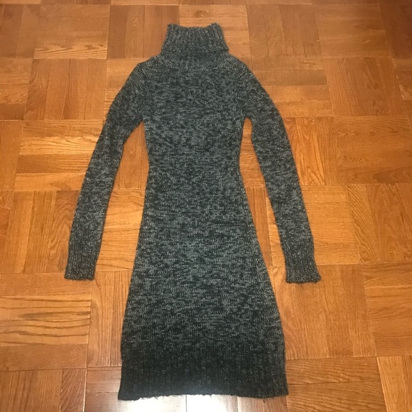 Vintage Two-Toned Black & Grey Sweater Dress - Picture 2 of 4